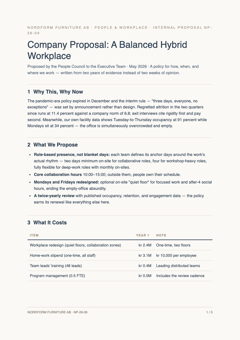 Nordic scandi clean company proposal